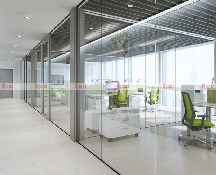 Glass partitions create high-end and upscale offices